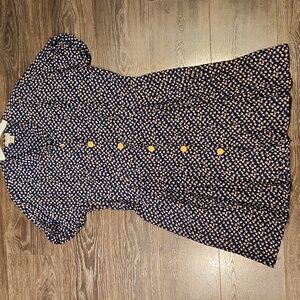 Banana Republic Navy and White Patterned Dress